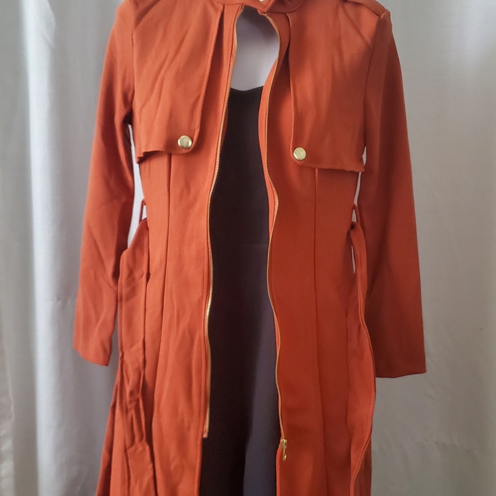 Women's Orange Hooded Jacket
